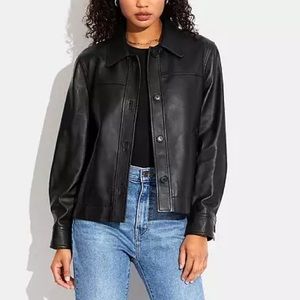 Coach Leather Shirt Jacket